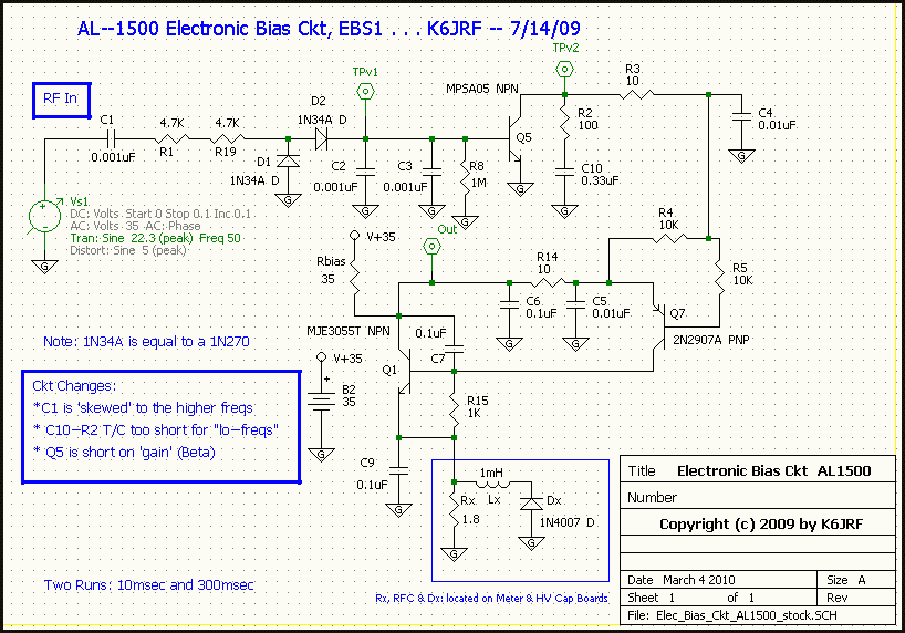 Ameritron AL-1500 EBS Ckt Schematic