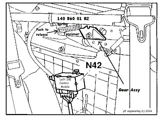 W140 SBE diagram showing major parts