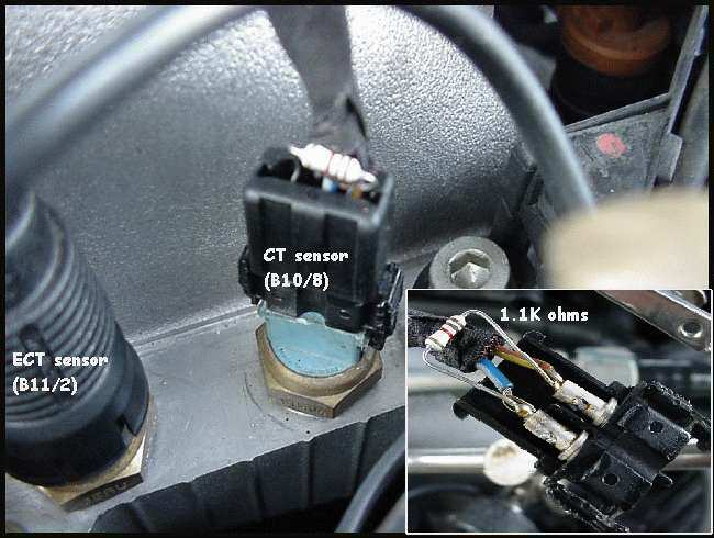 Closeup of connector pins showing mounting method