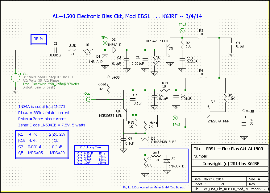Spice EBS1 Modified Schematic captured in 5Spice