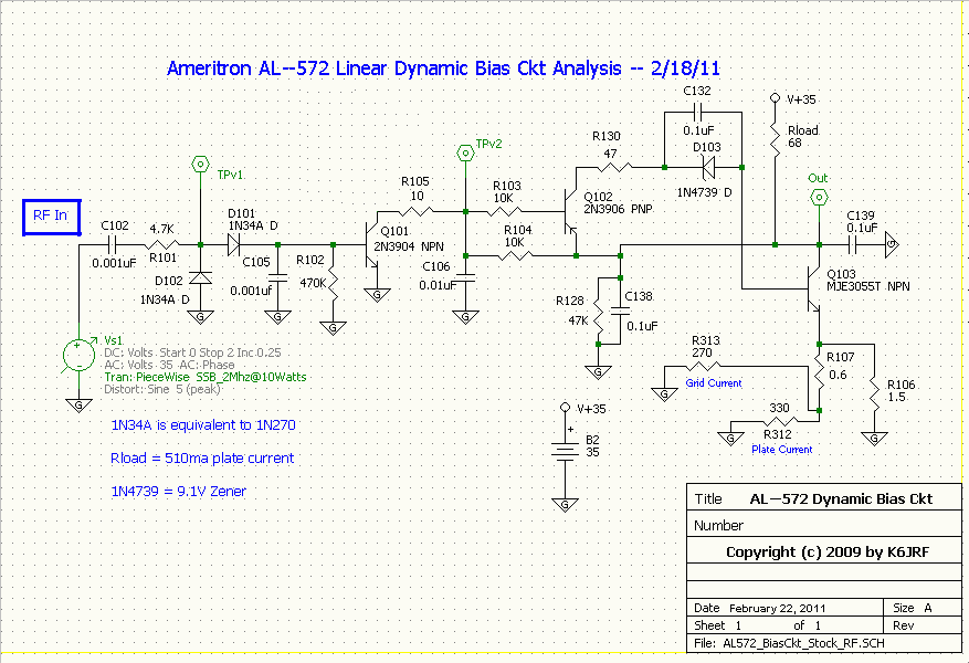 AL572 Dynamic Bias Ckt captured into 5Spice