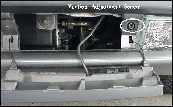 Closeup of driver's side foglight adjustment