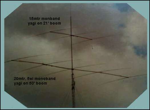 K6JRF's 5el 20mtr monoband yagi on 53' boom