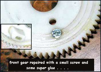 Broken gear tab repaired